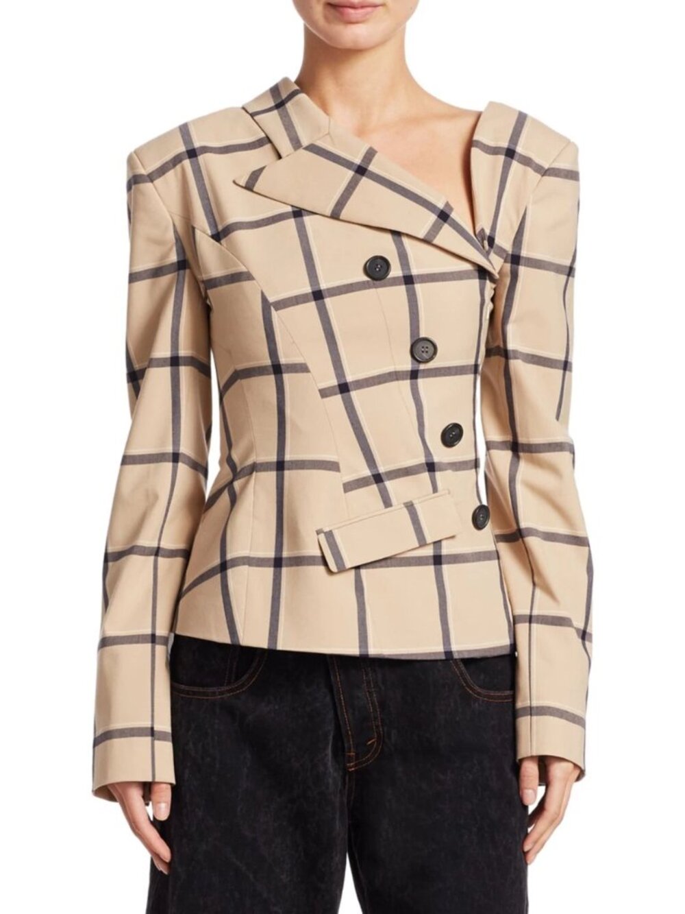 MONSE Mon Louise Plaid Twisted Jacket, size 2, NWT